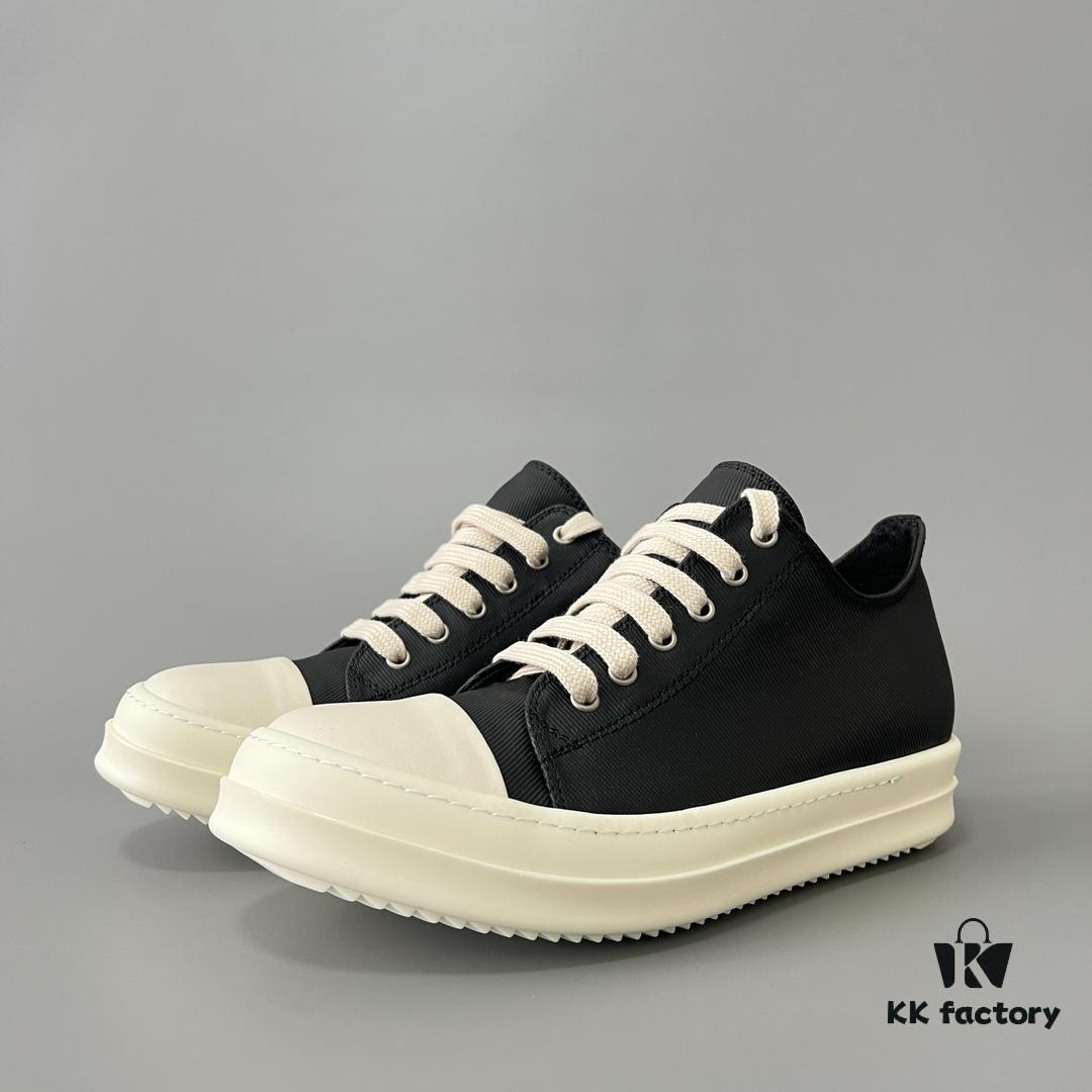 Rick Owens DRKSHDW Low-Cut Lace-Up Shoes with Vintage Wax Fabric
