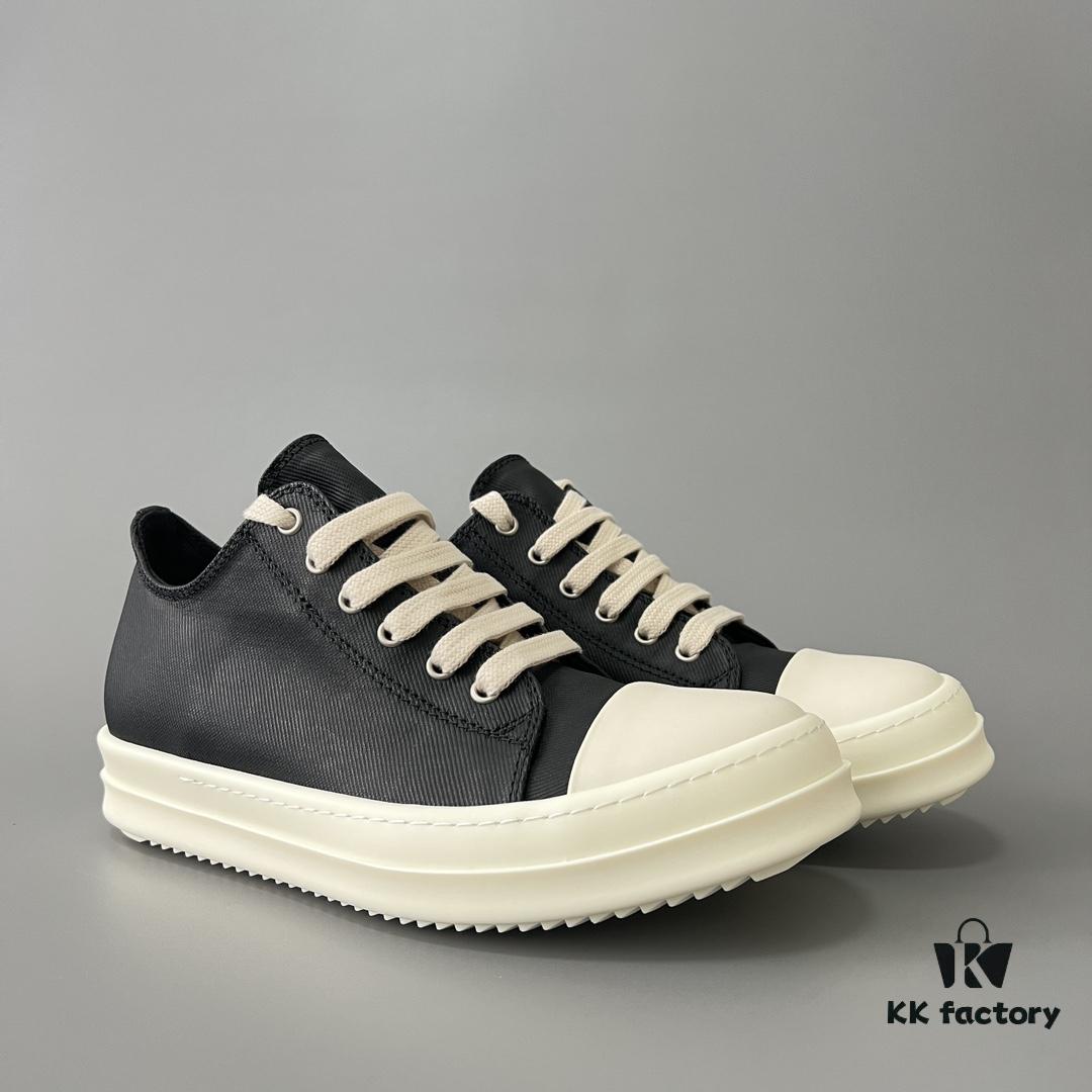 Rick Owens DRKSHDW Low-Cut Lace-Up Shoes with Vintage Wax Fabric