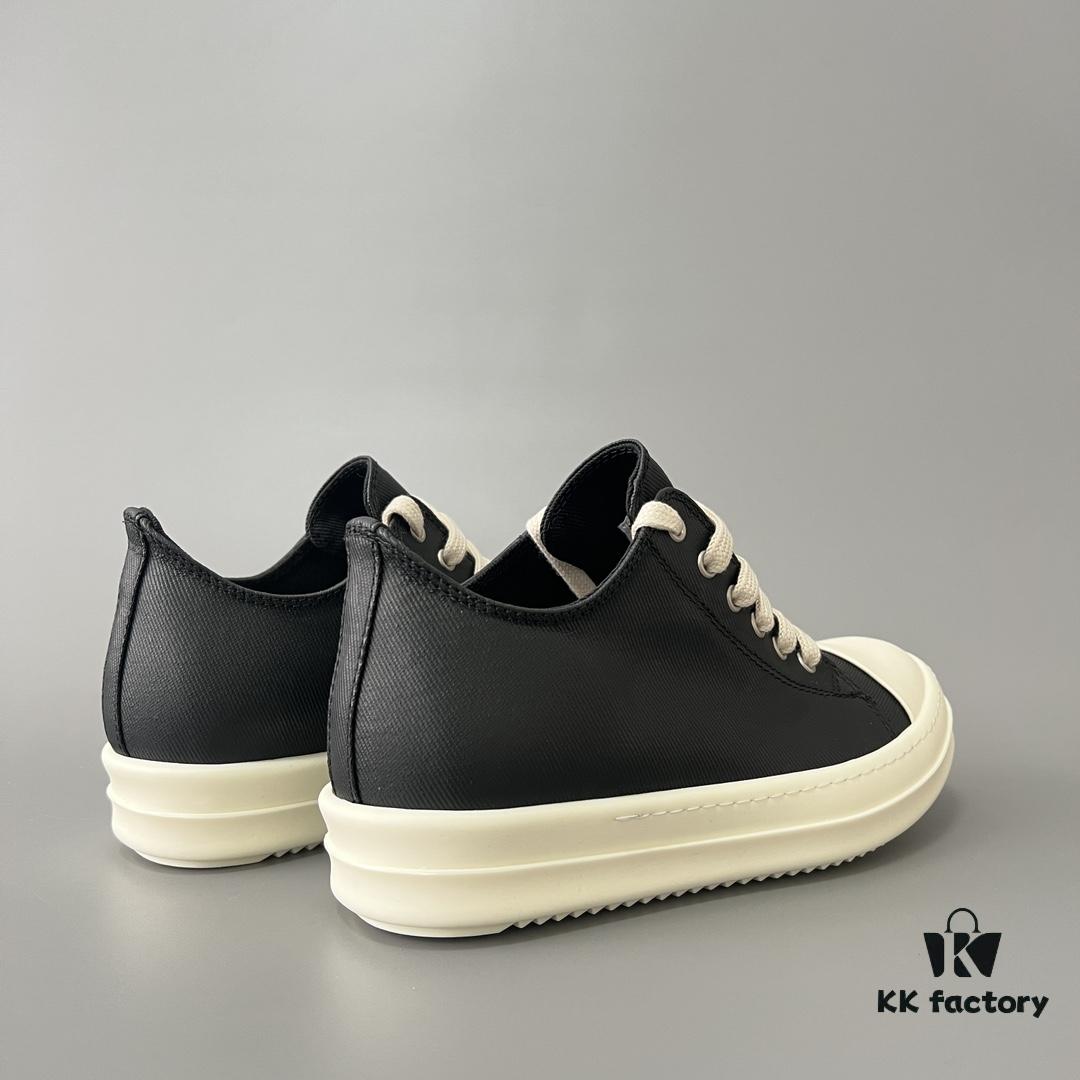 Rick Owens DRKSHDW Low-Cut Lace-Up Shoes with Vintage Wax Fabric
