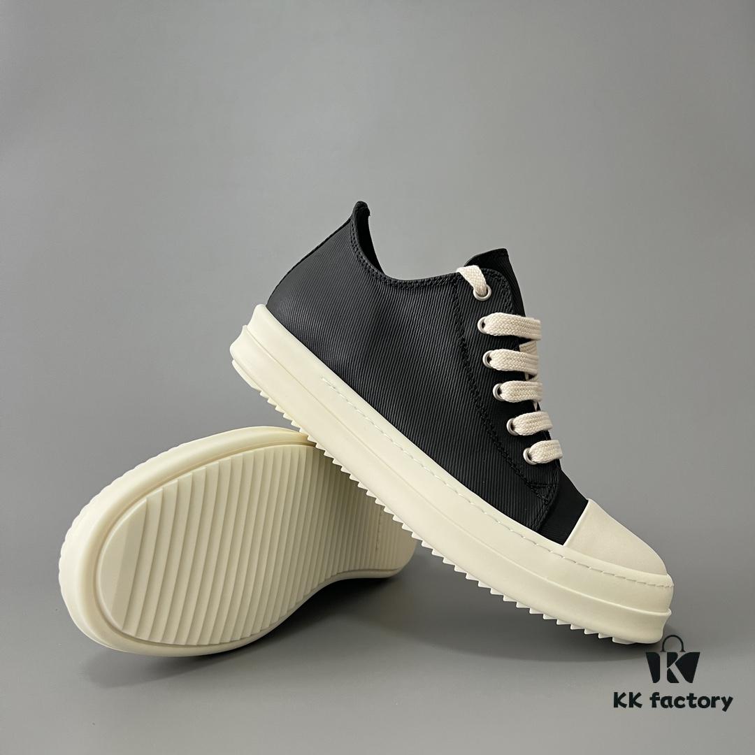 Rick Owens DRKSHDW Low-Cut Lace-Up Shoes with Vintage Wax Fabric