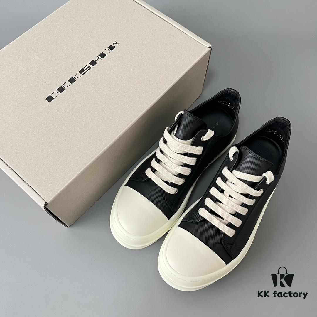 Rick Owens DRKSHDW Low-Cut Lace-Up Shoes with Vintage Wax Fabric