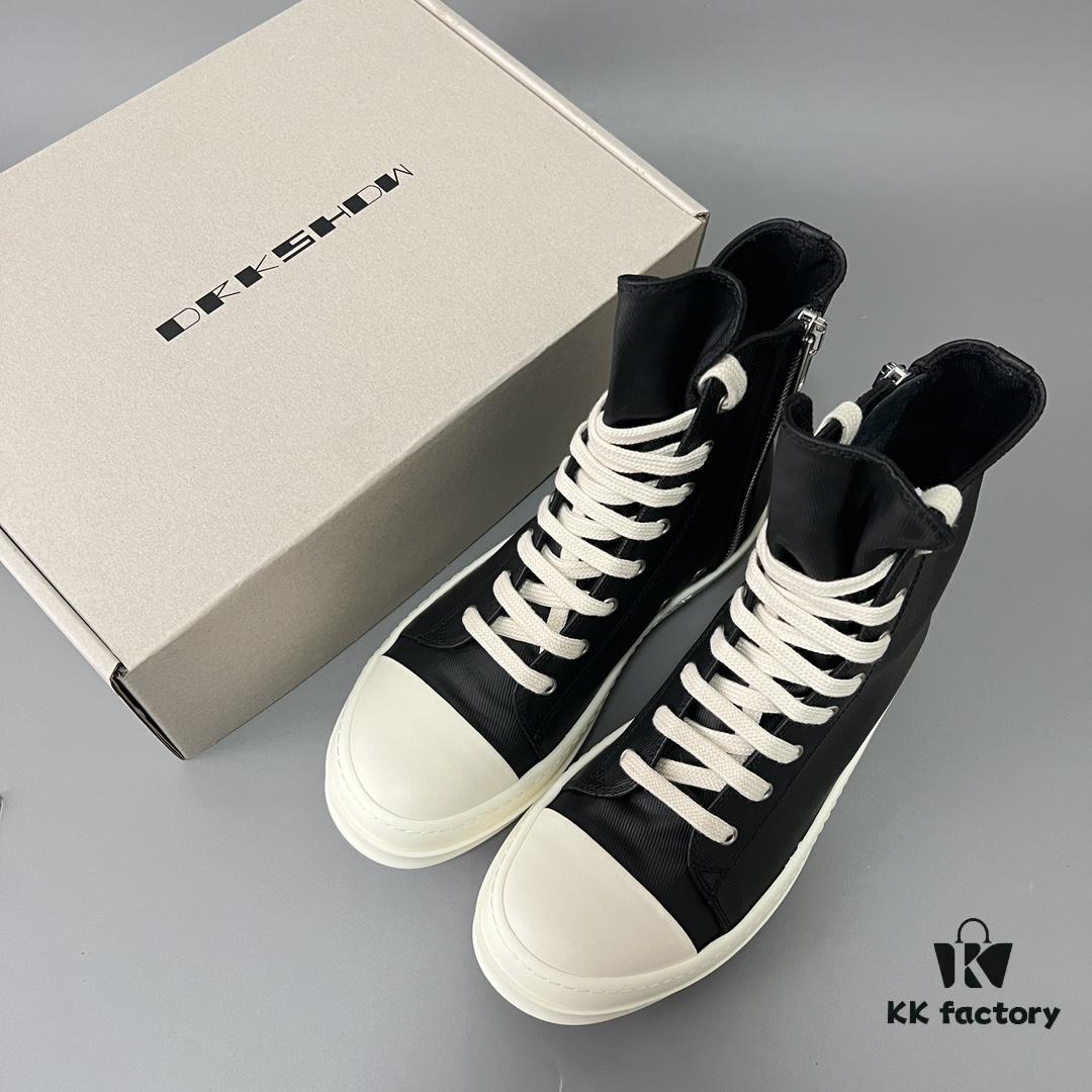 Rick Owens DRKSHDW High-Top Lace-Up Converse Style Shoes in Vintage Wax Canvas