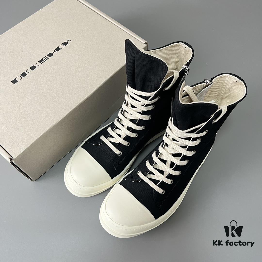 Rick Owens DRKSHDW Classic Textured High-Top Lace-Up Sneakers