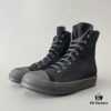 Rick Owens DRKSHDW Textured High-Top Lace-Up Sneakers with Black Toe