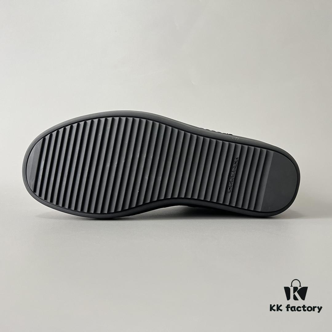 Rick Owens DRKSHDW Textured High-Top Lace-Up Sneakers with Black Toe