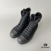 Rick Owens DRKSHDW Textured High-Top Lace-Up Sneakers with Black Toe