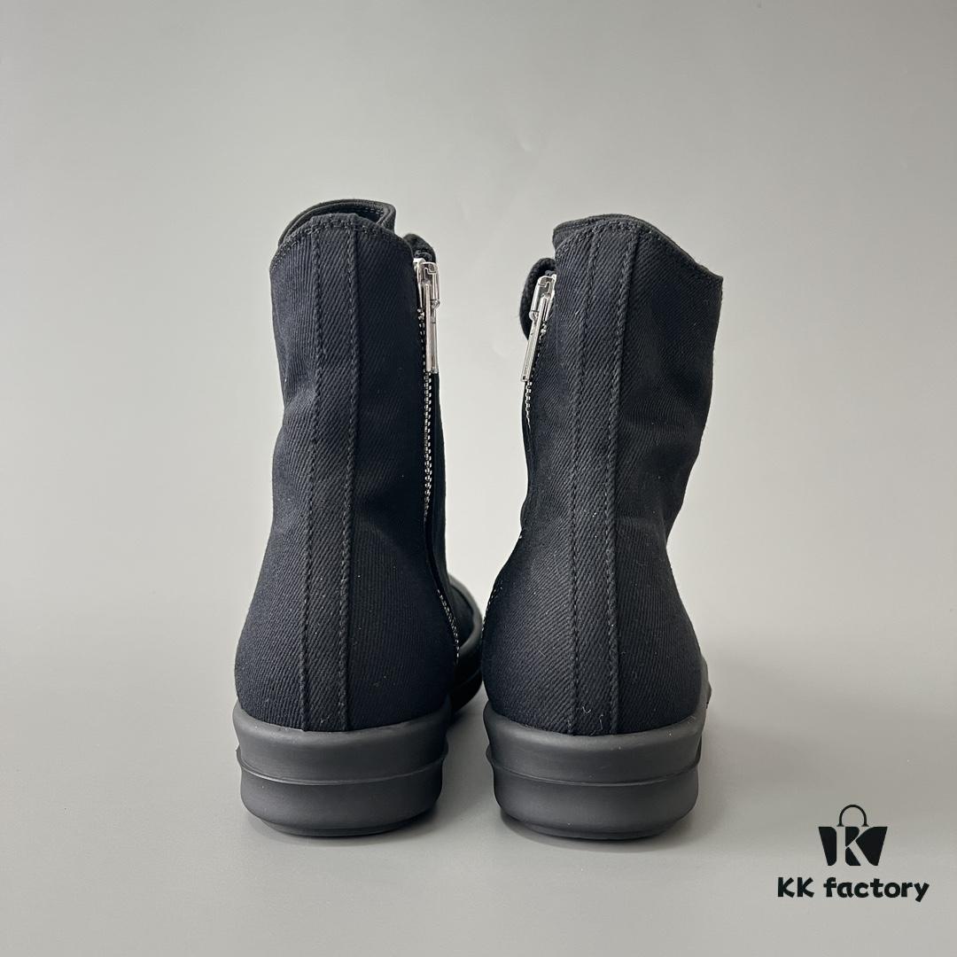 Rick Owens DRKSHDW Textured High-Top Lace-Up Black Sneakers