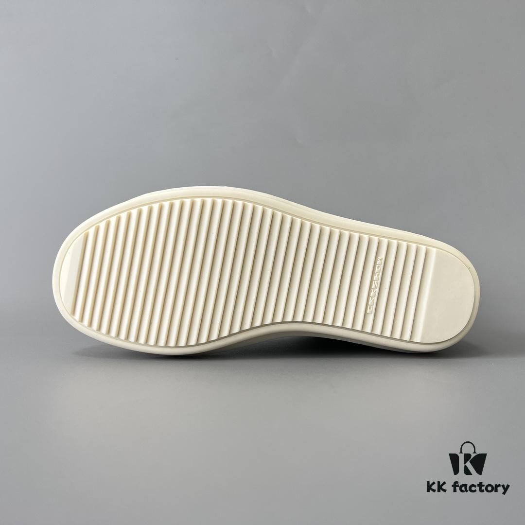 Rick Owens DRKSHDW Textured Mesh Perforated High-Top Lace-Up Sneakers with White Tip