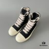 Rick Owens DRKSHDW Textured Mesh Perforated High-Top Lace-Up Sneakers with White Tip