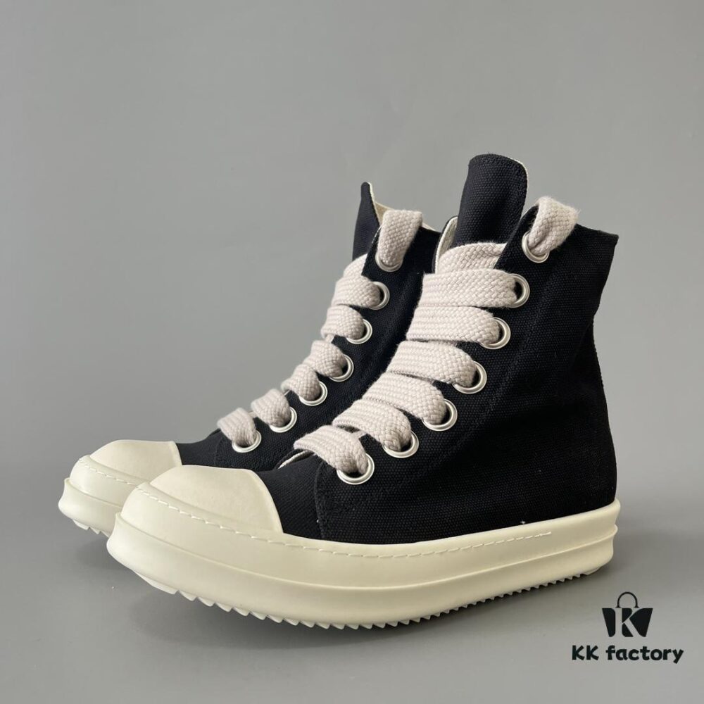 Rick Owens DRKSHDW Canvas High-top Lace-up Sneakers with Chunky Sole