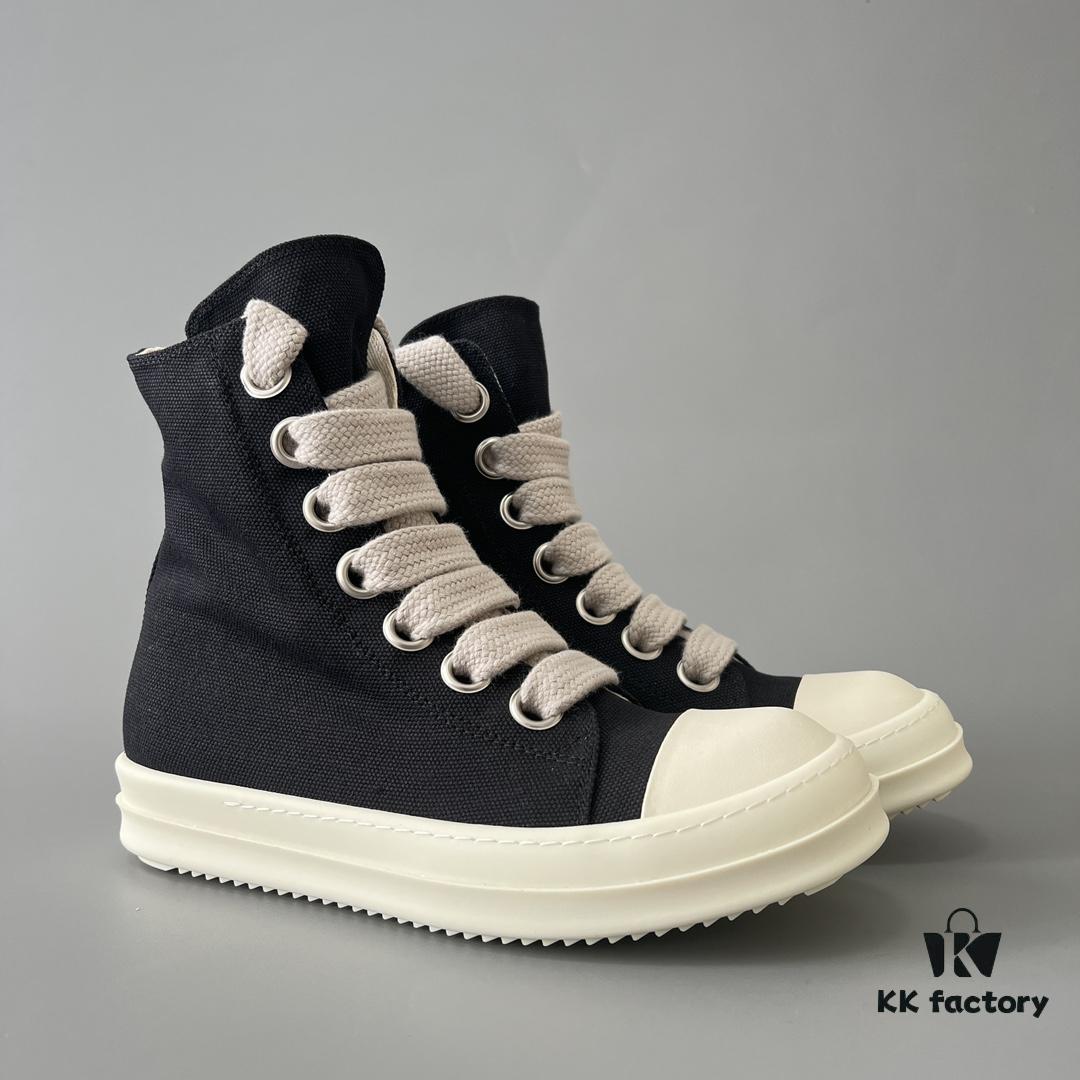 Rick Owens DRKSHDW Canvas High-top Lace-up Sneakers with Chunky Sole
