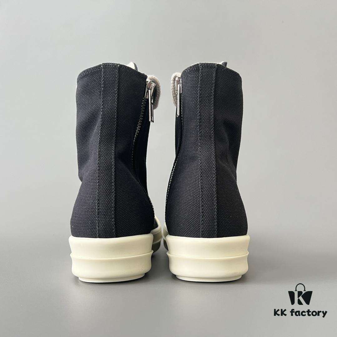 Rick Owens DRKSHDW Canvas High-top Lace-up Sneakers with Chunky Sole