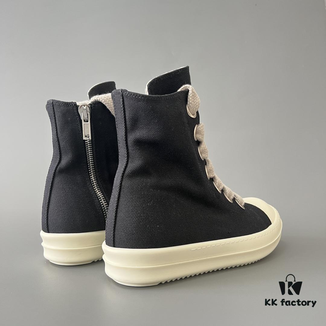 Rick Owens DRKSHDW Canvas High-top Lace-up Sneakers with Chunky Sole