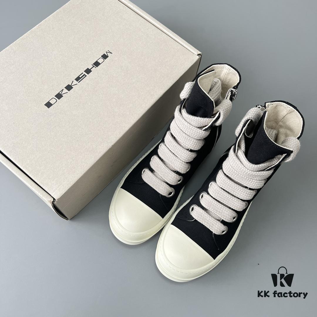 Rick Owens DRKSHDW Canvas High-top Lace-up Sneakers with Chunky Sole