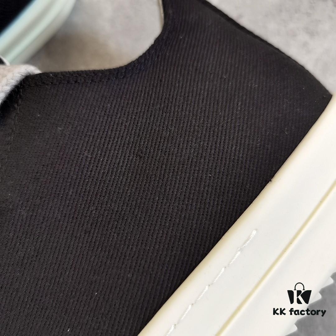 Rick Owens DRKSHDW Black Twill Low-top Sneakers with Chunky Laces