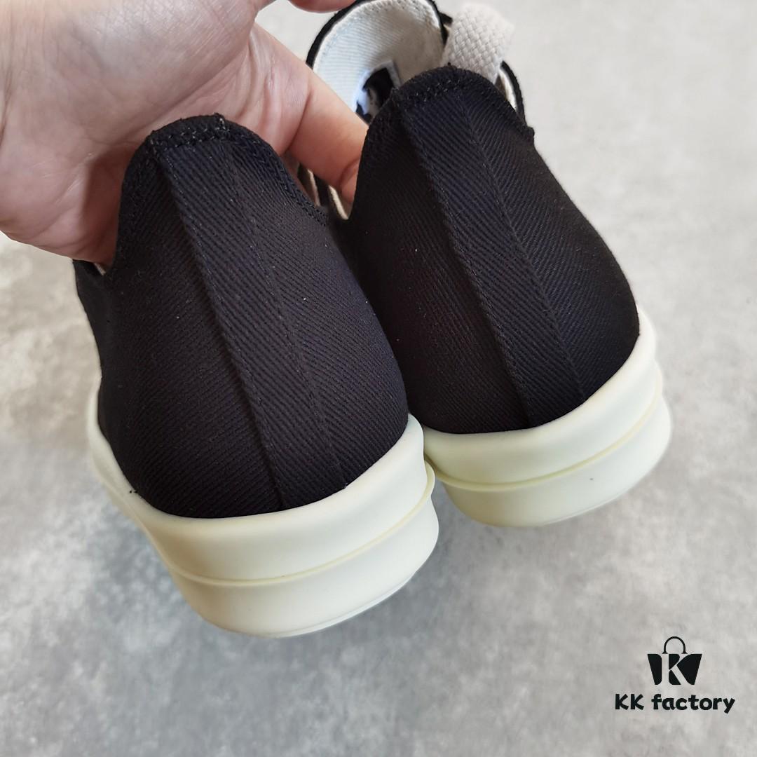 Rick Owens DRKSHDW Black Twill Low-top Sneakers with Chunky Laces