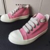 Rick Owens DRKSHDW Pink Twill Low-top Sneakers with Chunky Laces