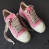Rick Owens DRKSHDW Pink Twill Low-top Sneakers with Chunky Laces