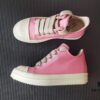 Rick Owens DRKSHDW Pink Twill Low-top Sneakers with Chunky Laces