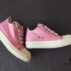 Rick Owens DRKSHDW Pink Twill Low-top Sneakers with Chunky Laces