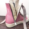 Rick Owens DRKSHDW Pink Twill High-Top Sneakers with Chunky Laces