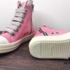 Rick Owens DRKSHDW Pink Twill High-Top Sneakers with Chunky Laces