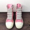 Rick Owens DRKSHDW Pink Twill High-Top Sneakers with Chunky Laces