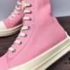 Rick Owens DRKSHDW Pink Canvas High-top Lace-up Sneakers with Heel Logo