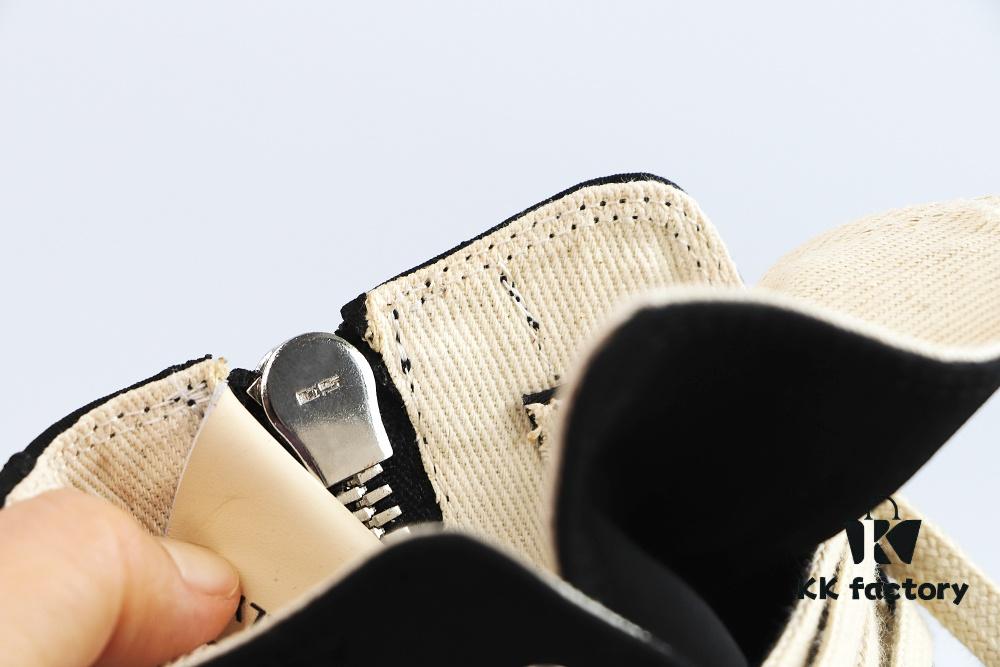 Rick Owens DRKSHDW Textured High-Top Lace-Up with Printed Logo (Note: Logo Only on Right Foot)