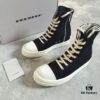 Rick Owens DRKSHDW Classic Canvas High-top Sneakers with Back-Tie Detail and Logo Patch
