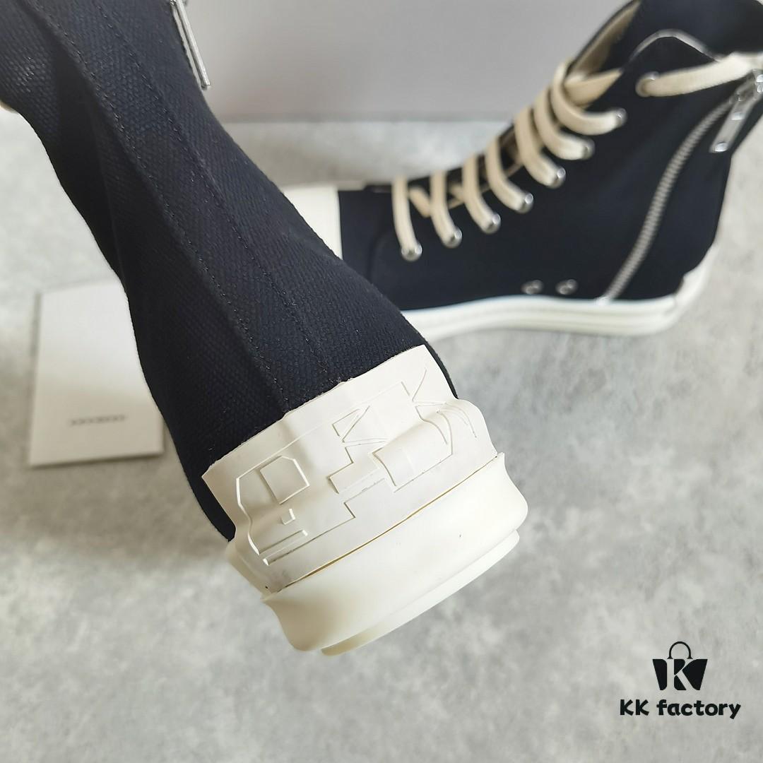 Rick Owens DRKSHDW Classic Canvas High-top Sneakers with Back-Tie Detail and Logo Patch
