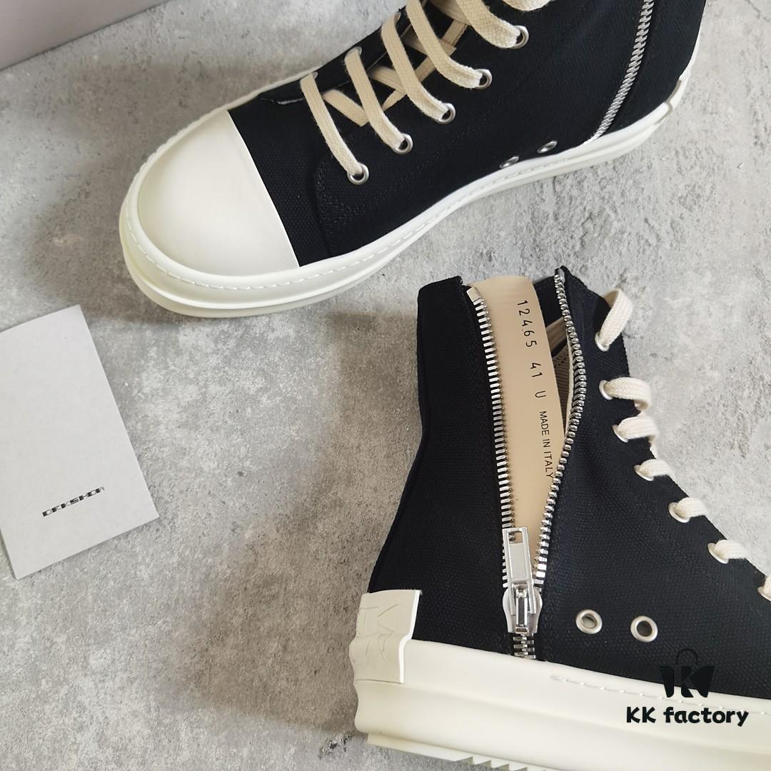 Rick Owens DRKSHDW Classic Canvas High-top Sneakers with Back-Tie Detail and Logo Patch