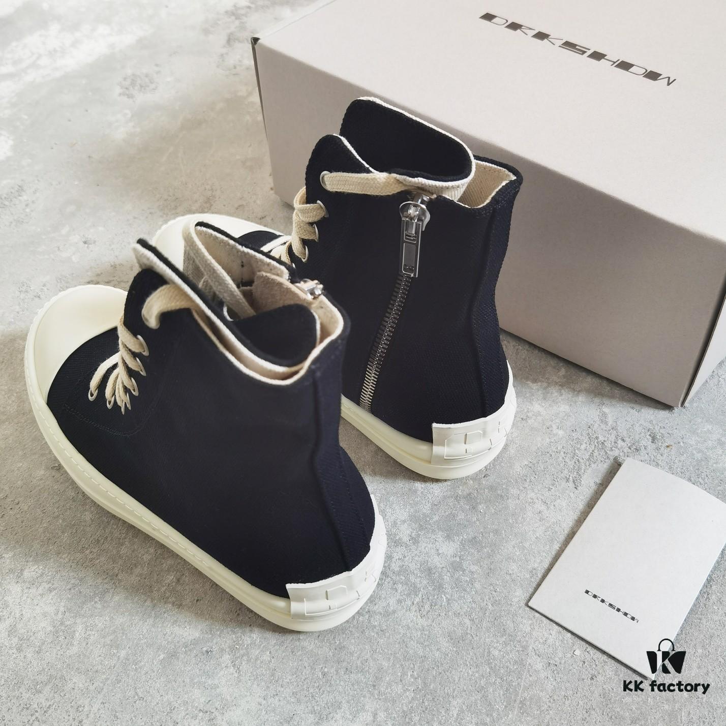Rick Owens DRKSHDW Classic Canvas High-top Sneakers with Back-Tie Detail and Logo Patch