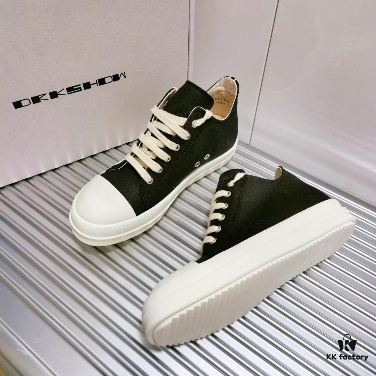 Rick Owens DRKSHDW High-Top Lace-Up Shoes with Woven Back Strap