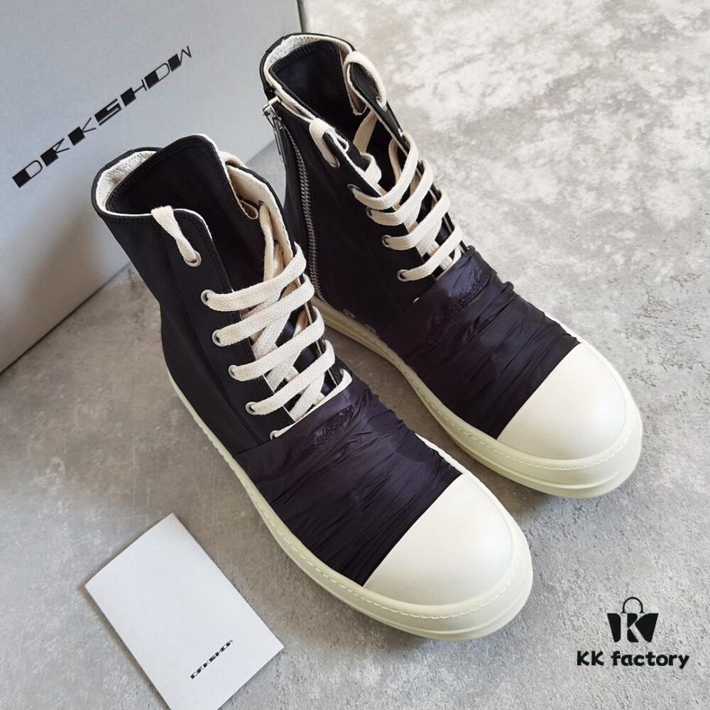 Rick Owens DRKSHDW High-Top Black Nylon Composite Wrinkle Design