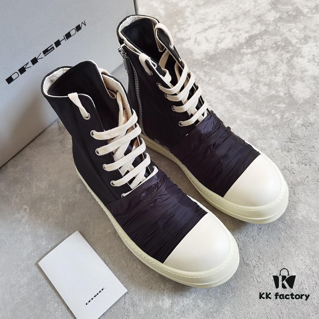 Rick Owens DRKSHDW High-Top Black Nylon Composite Wrinkle Design