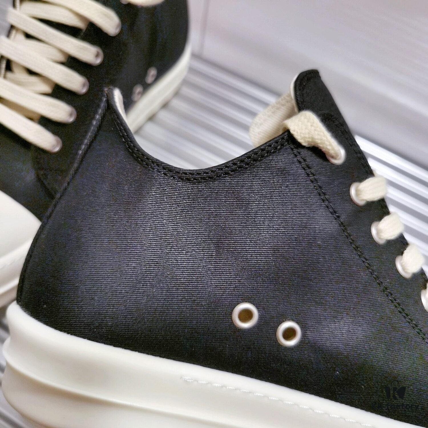 Rick Owens DRKSHDW High-Top Lace-Up Shoes with Woven Back Strap