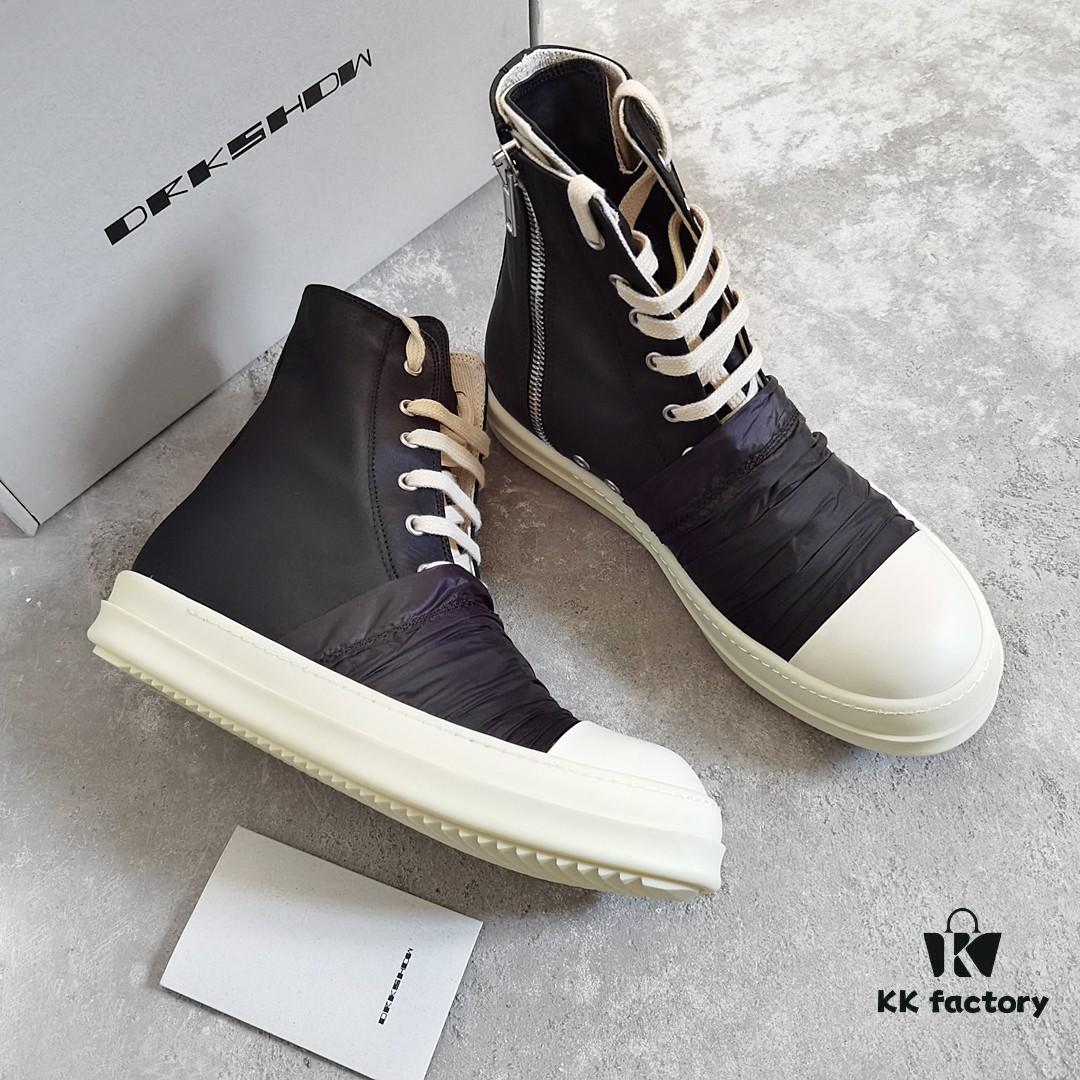 Rick Owens DRKSHDW High-Top Black Nylon Composite Wrinkle Design