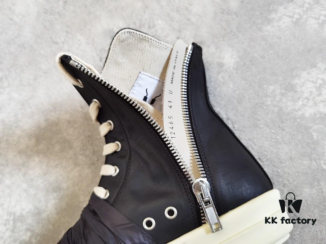 Rick Owens DRKSHDW High-Top Black Nylon Composite Wrinkle Design