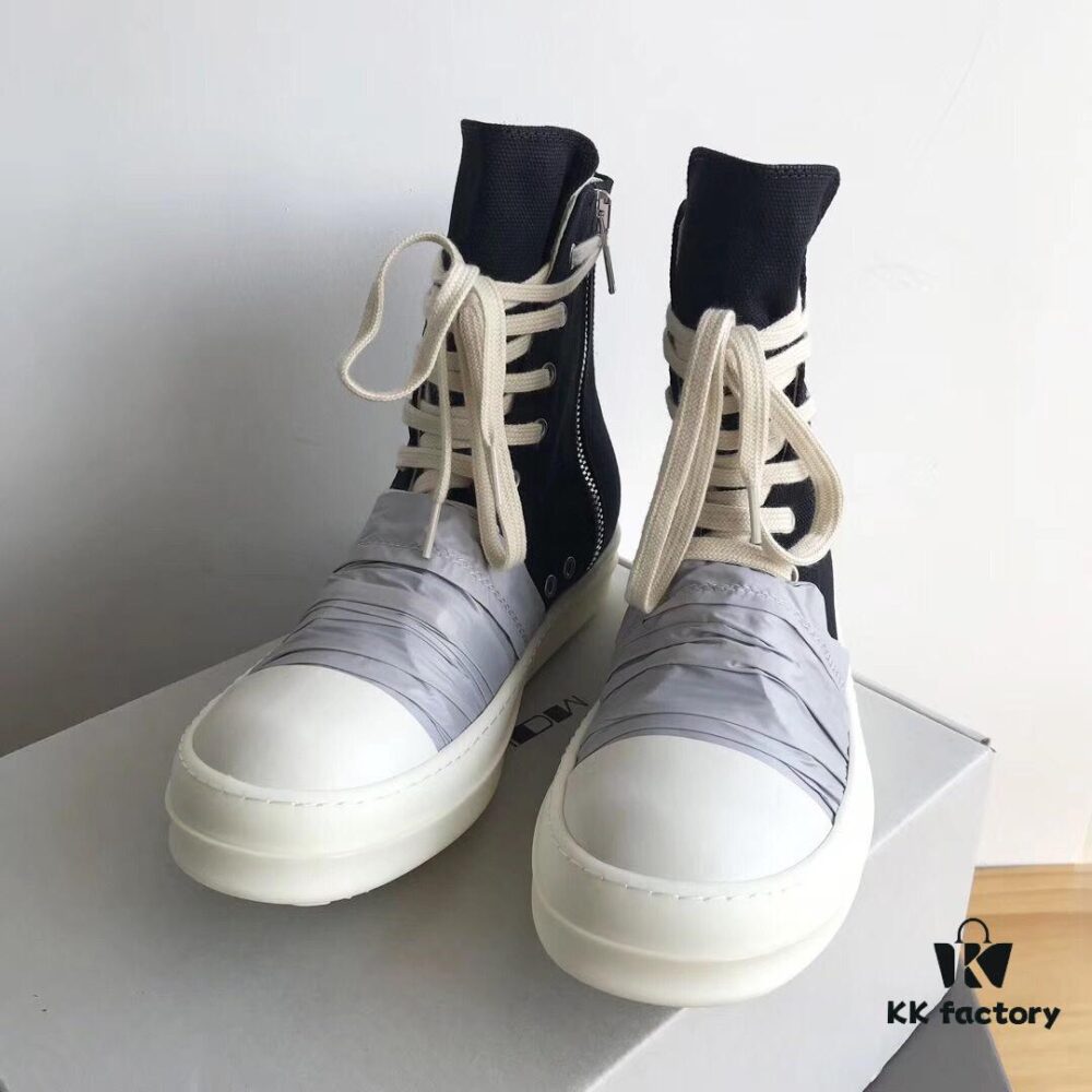 Rick Owens DRKSHDW High-Top Canvas Gray Wrinkle