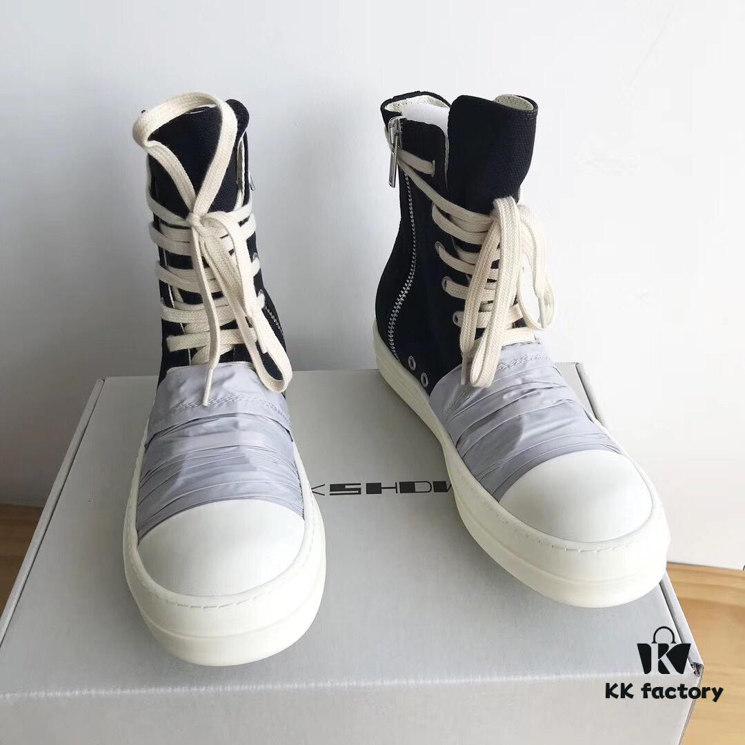 Rick Owens DRKSHDW High-Top Canvas Gray Wrinkle