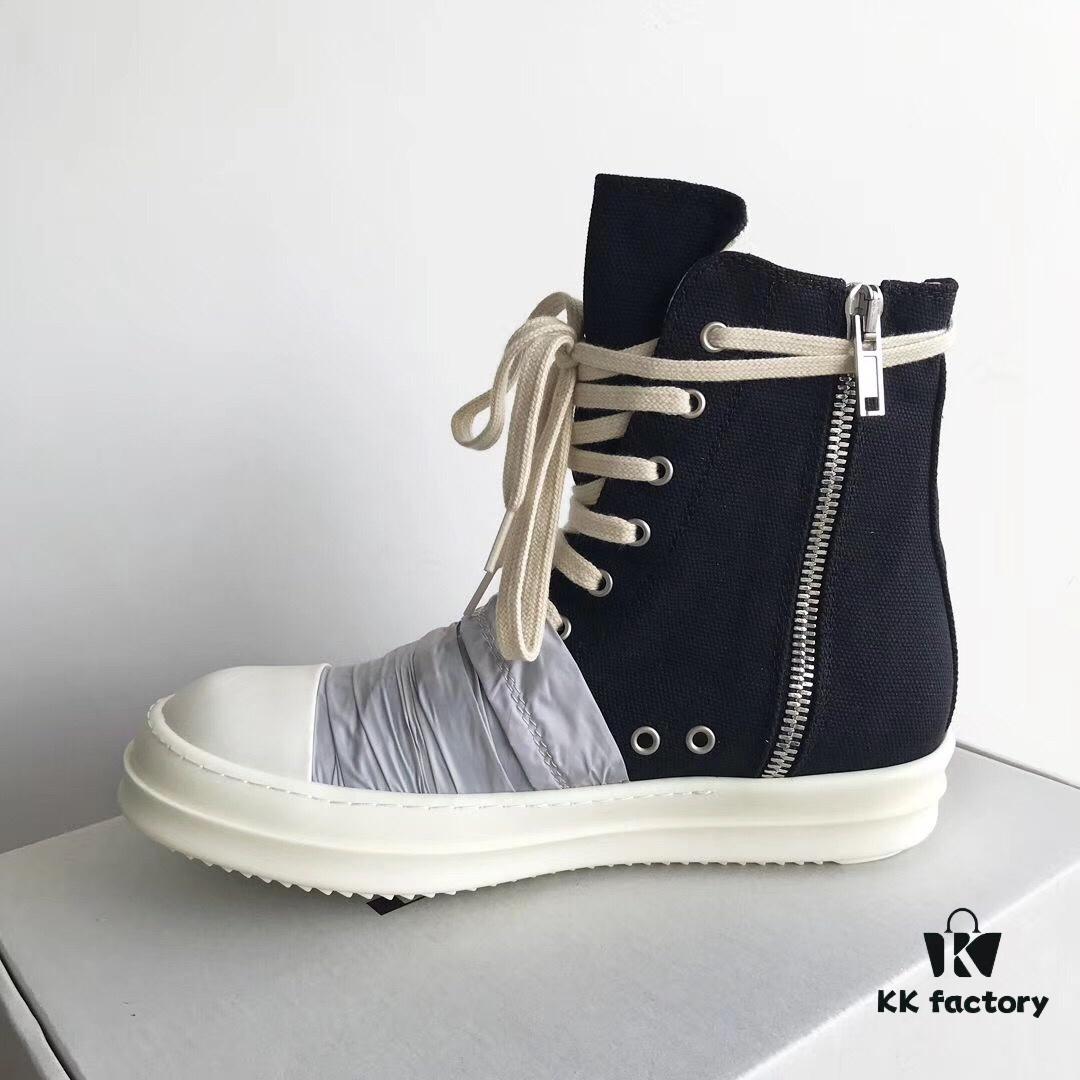 Rick Owens DRKSHDW High-Top Canvas Gray Wrinkle