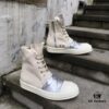 Rick Owens DRKSHDW High-Top Canvas Silver Pleated