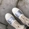 Rick Owens DRKSHDW High-Top Canvas Silver Pleated