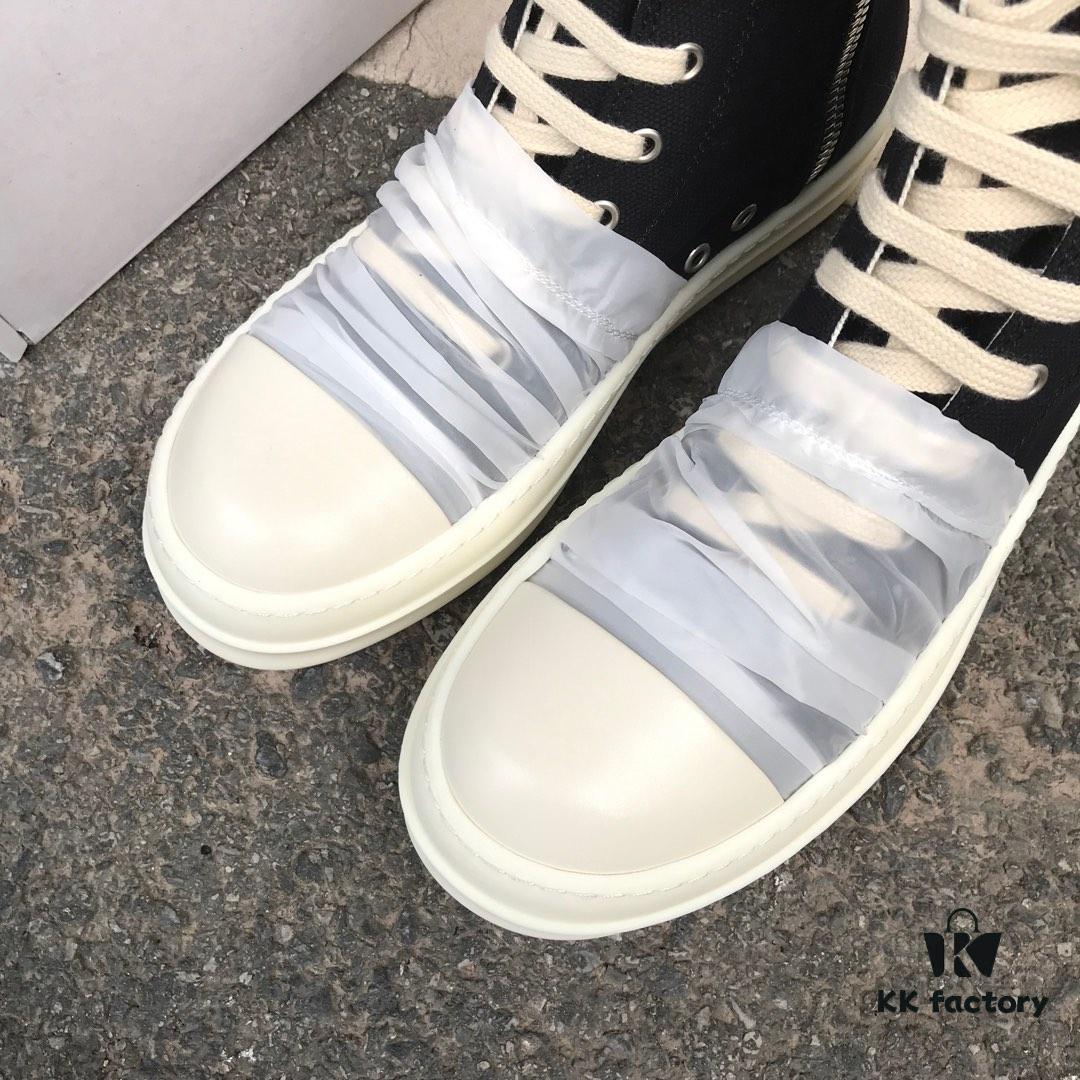 Rick Owens DRKSHDW High-Top Canvas White Crinkle