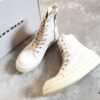 Rick Owens DRKSHDW All-White Canvas High-Top Lace-Up Headless Sneakers
