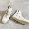Rick Owens DRKSHDW All-White Canvas High-Top Lace-Up Headless Sneakers