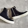 Rick Owens DRKSHDW All-Black Canvas High-Top Lace-Up Sneakers