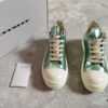 Rick Owens DRKSHDW Green Mirror-Finish Low-Top Lace-Up Sneakers