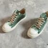 Rick Owens DRKSHDW Green Mirror-Finish Low-Top Lace-Up Sneakers